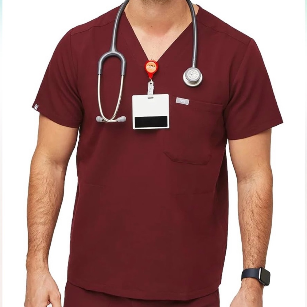FIGS Chisec Scrub Top for Men – 3 Pockets, Tailored Fit, Squared V-Neck, XXL
